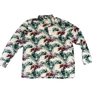 Tommy Bahama Men’s XL Silk Shirt Canopy Coast Floral Long Sleeve Shirt ST326167